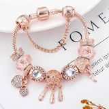 BrilhoNobre Pulseira Floco de Neve Rosas - Pendente Prata - Ines Braga