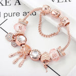 BrilhoNobre Pulseira Floco de Neve Rosas - Pendente Prata - Ines Braga