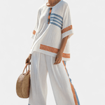 Bruna| Conjunto Étnico Margaridas Branco Azul Laranja - Ines Braga