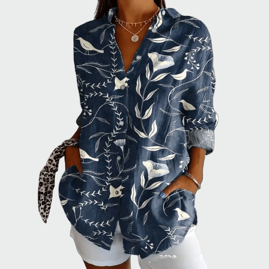 Camisa estilosa com estampa floral - Ines Braga