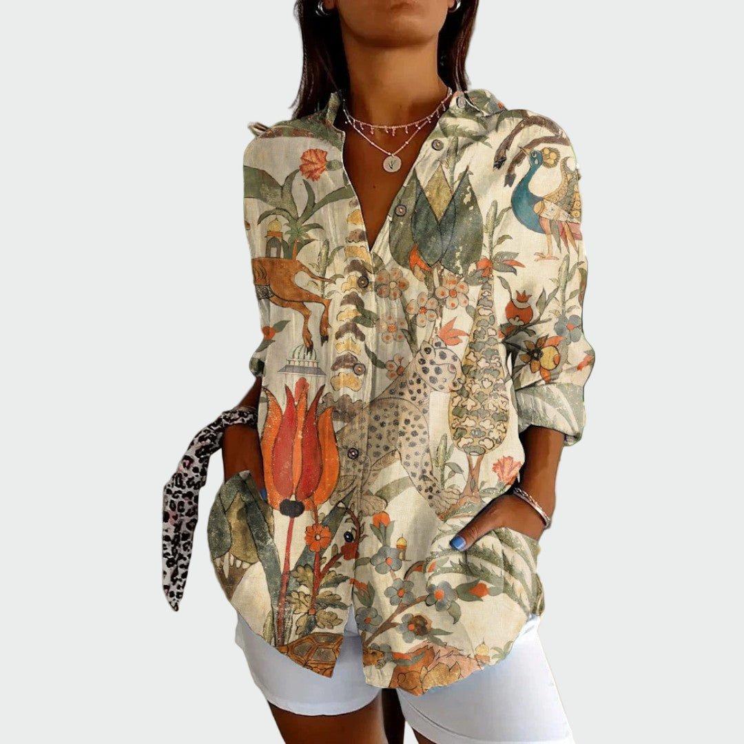 Camisa estilosa com estampa floral - Ines Braga