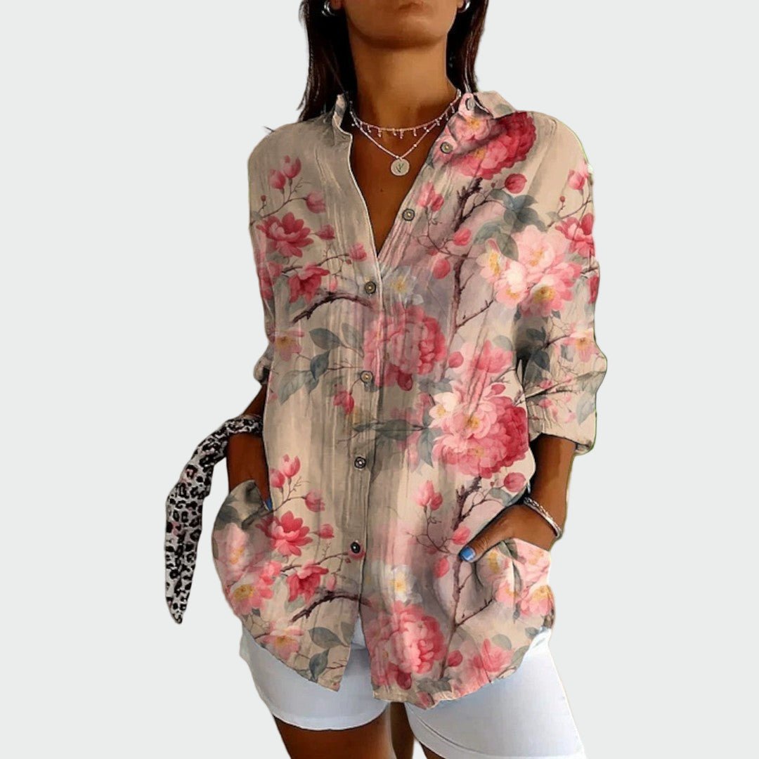 Camisa estilosa com estampa floral - Ines Braga