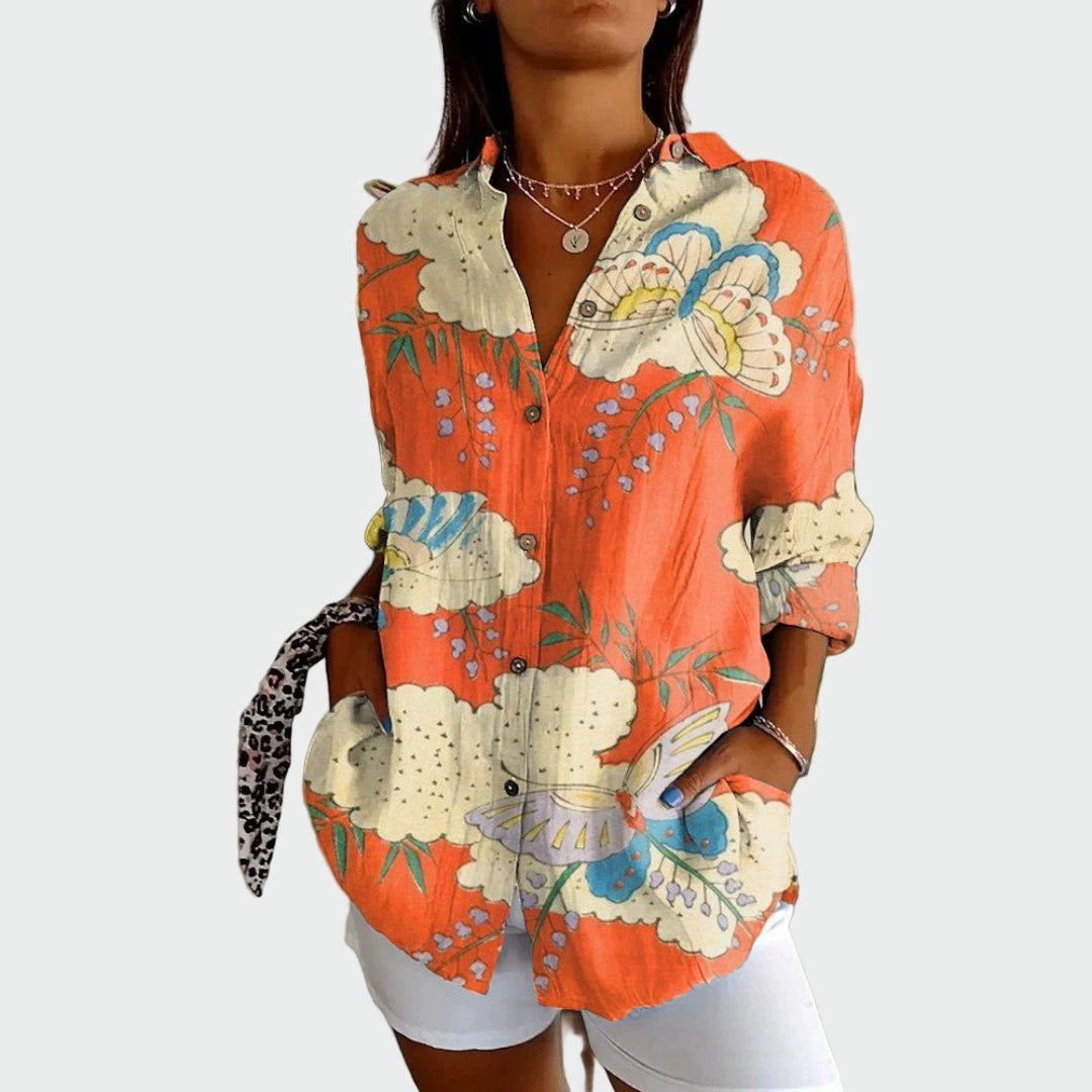 Camisa estilosa com estampa floral - Ines Braga