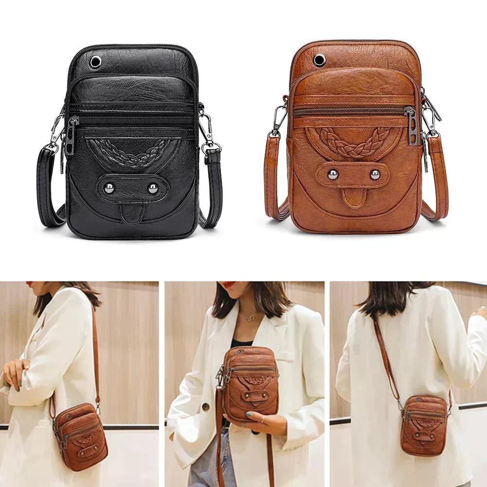 Carice | Bolsa de Couro Vintage Durável e Versátil - Ines Braga