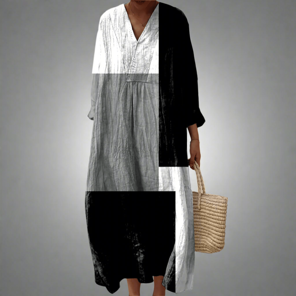 Carlota™ | Vestido Maxi Abstrato - Ines Braga
