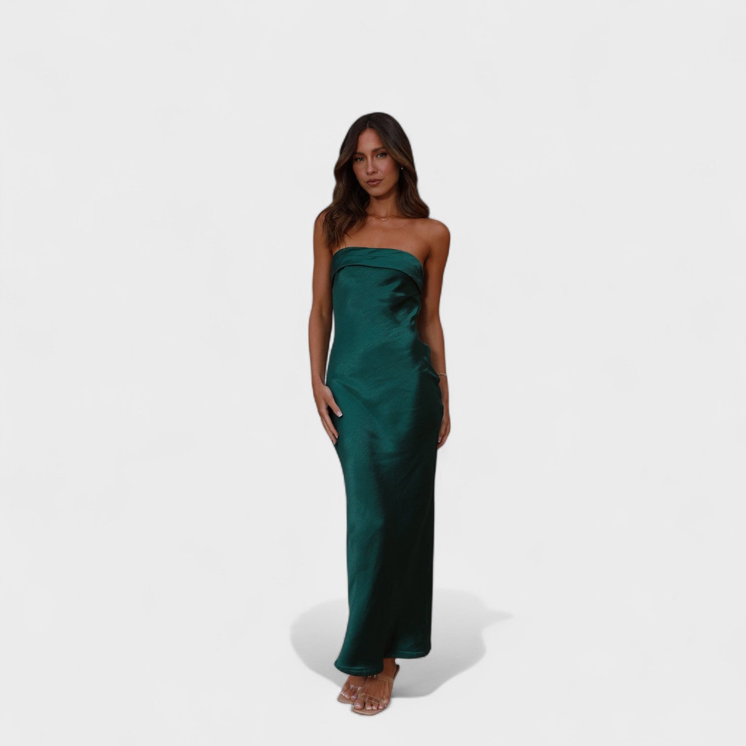 Carmen | Vestido de cetim sem mangas - Ines Braga