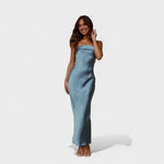 Carmen | Vestido de cetim sem mangas - Ines Braga