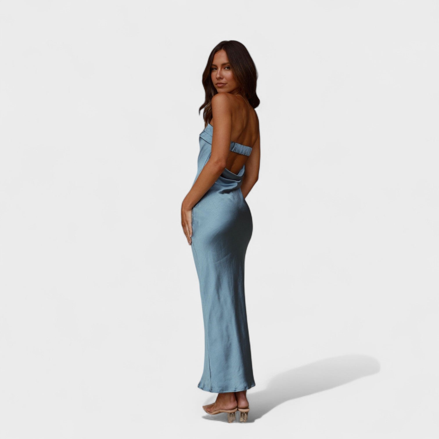 Carmen | Vestido de cetim sem mangas - Ines Braga
