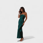Carmen | Vestido de cetim sem mangas - Ines Braga