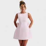 Carrie - Mini vestido com fita de pérolas - Ines Braga