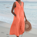 Celeste | Vestido com Decote em V - Ines Braga