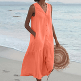Celeste | Vestido com Decote em V - Ines Braga