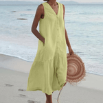Celeste | Vestido com Decote em V - Ines Braga
