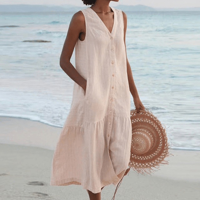 Celeste | Vestido com Decote em V - Ines Braga