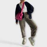 Chandra - Calças de ganga vintage com estampado de leopardo - Ines Braga