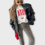 Chandra - Calças de ganga vintage com estampado de leopardo - Ines Braga