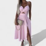 Cielo Divino – Vestido Midi con Abertura Frontal - Ines Braga