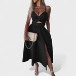 Cielo Divino – Vestido Midi con Abertura Frontal - Ines Braga