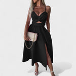 Cielo Divino – Vestido Midi con Abertura Frontal - Ines Braga