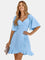 Claire | Vestido Midi Azul - Claro de Verão com Cinto Envolvente - Ines Braga