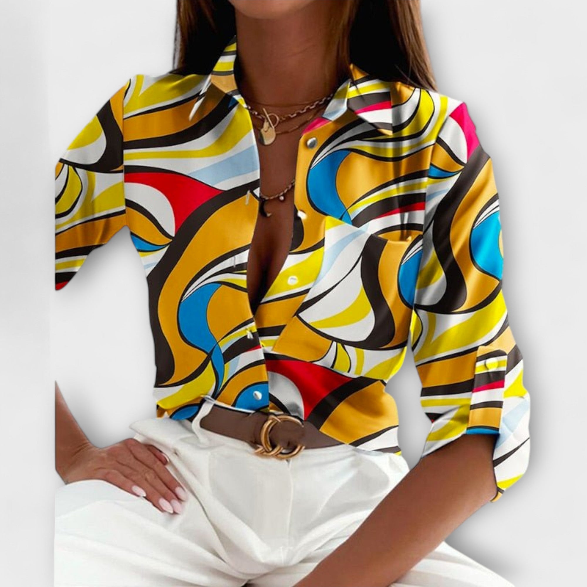 Clara - Blusa com Gola Clássica - Ines Braga