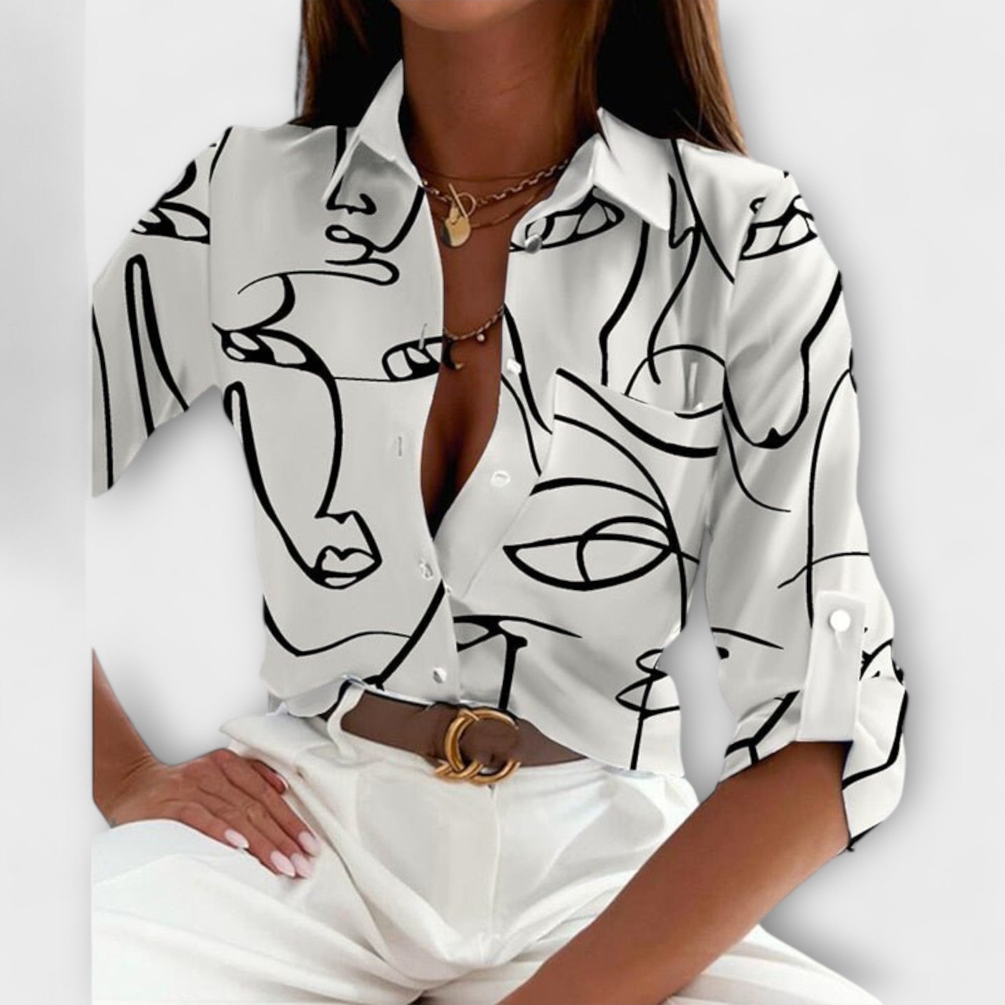 Clara - Blusa com Gola Clássica - Ines Braga