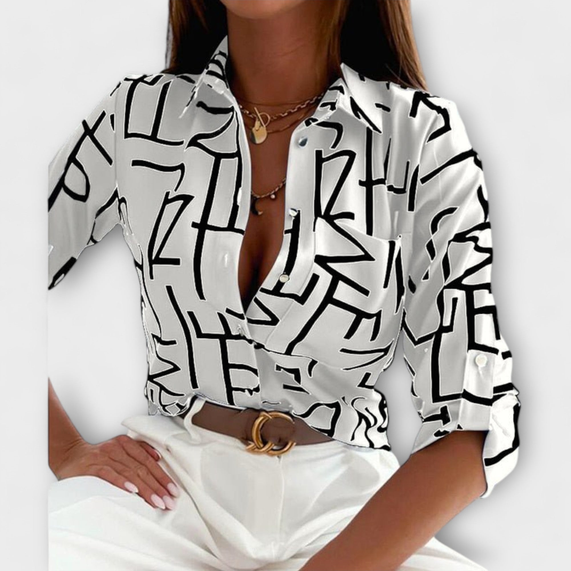 Clara - Blusa com Gola Clássica - Ines Braga