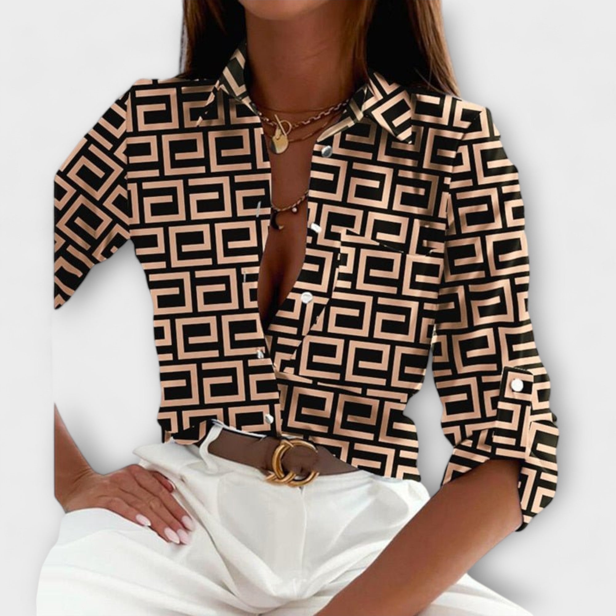 Clara - Blusa com Gola Clássica - Ines Braga