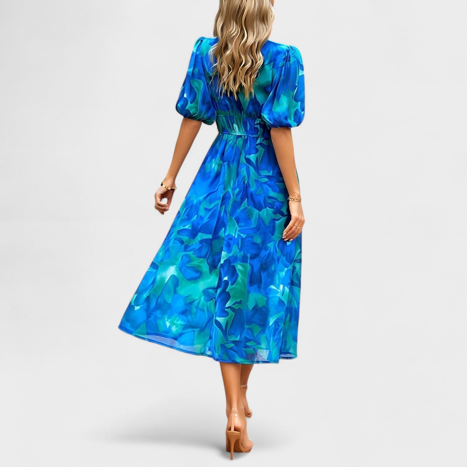 Clara – Vestido Midi Floral Elegante - Ines Braga
