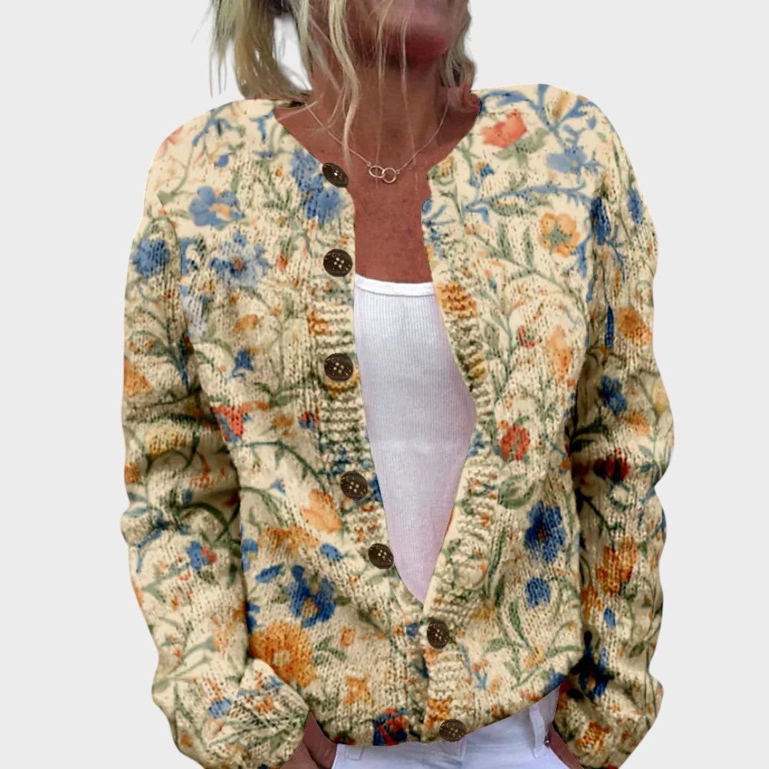 Cláudia - Cardigan Floral de Outono - Ines Braga