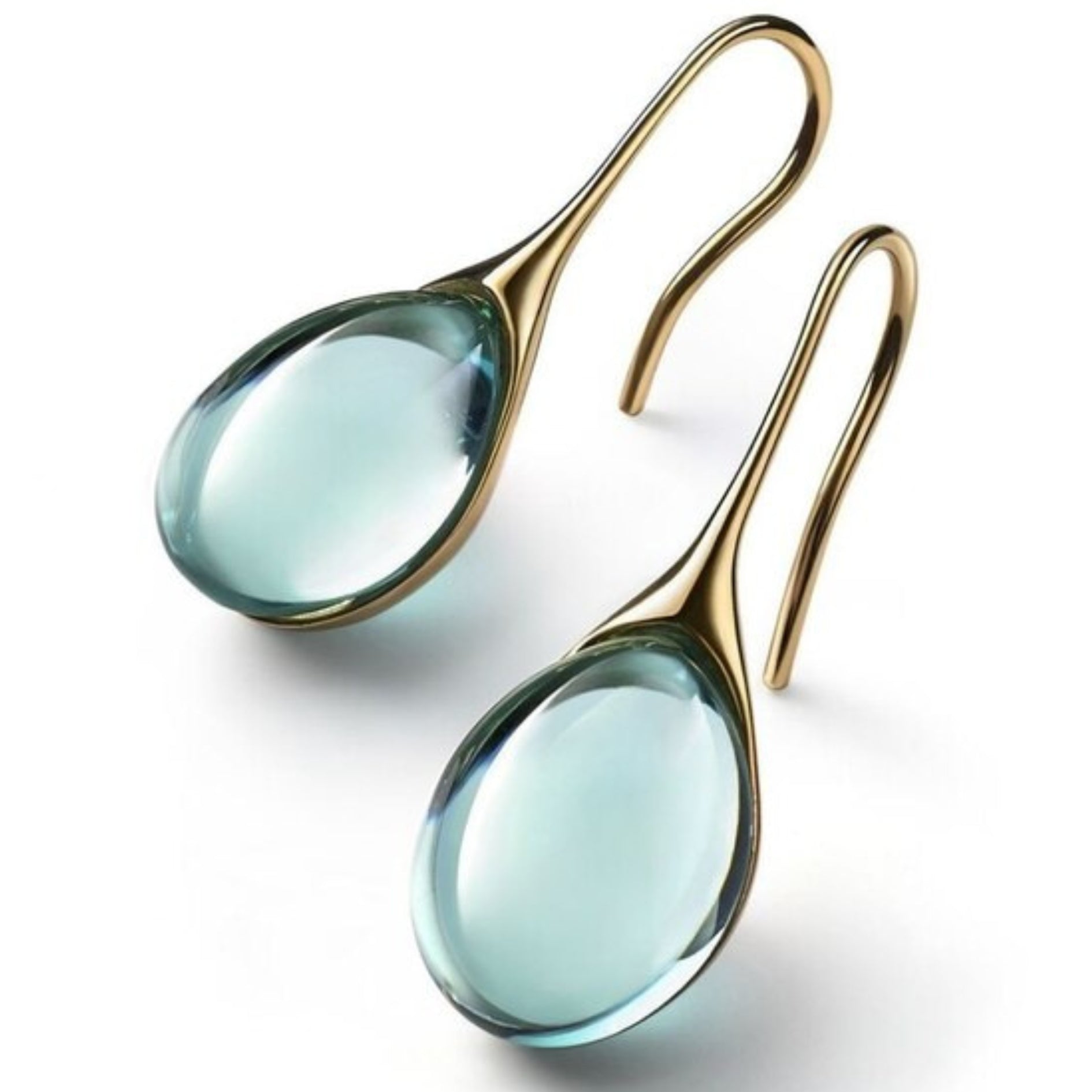 CristalLux Brincos Gota Ouro Prata - Elegância Brilhante - Ines Braga