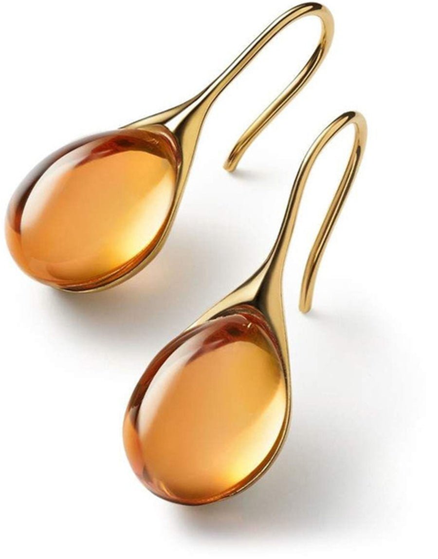 CristalLux Brincos Gota Ouro Prata - Elegância Brilhante - Ines Braga