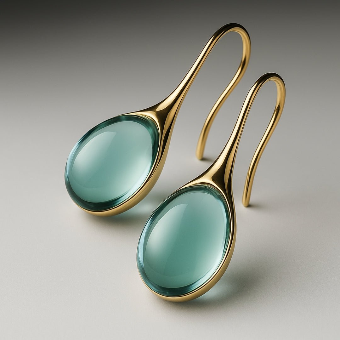 CristalLux Brincos Gota Ouro Prata - Elegância Brilhante - Ines Braga