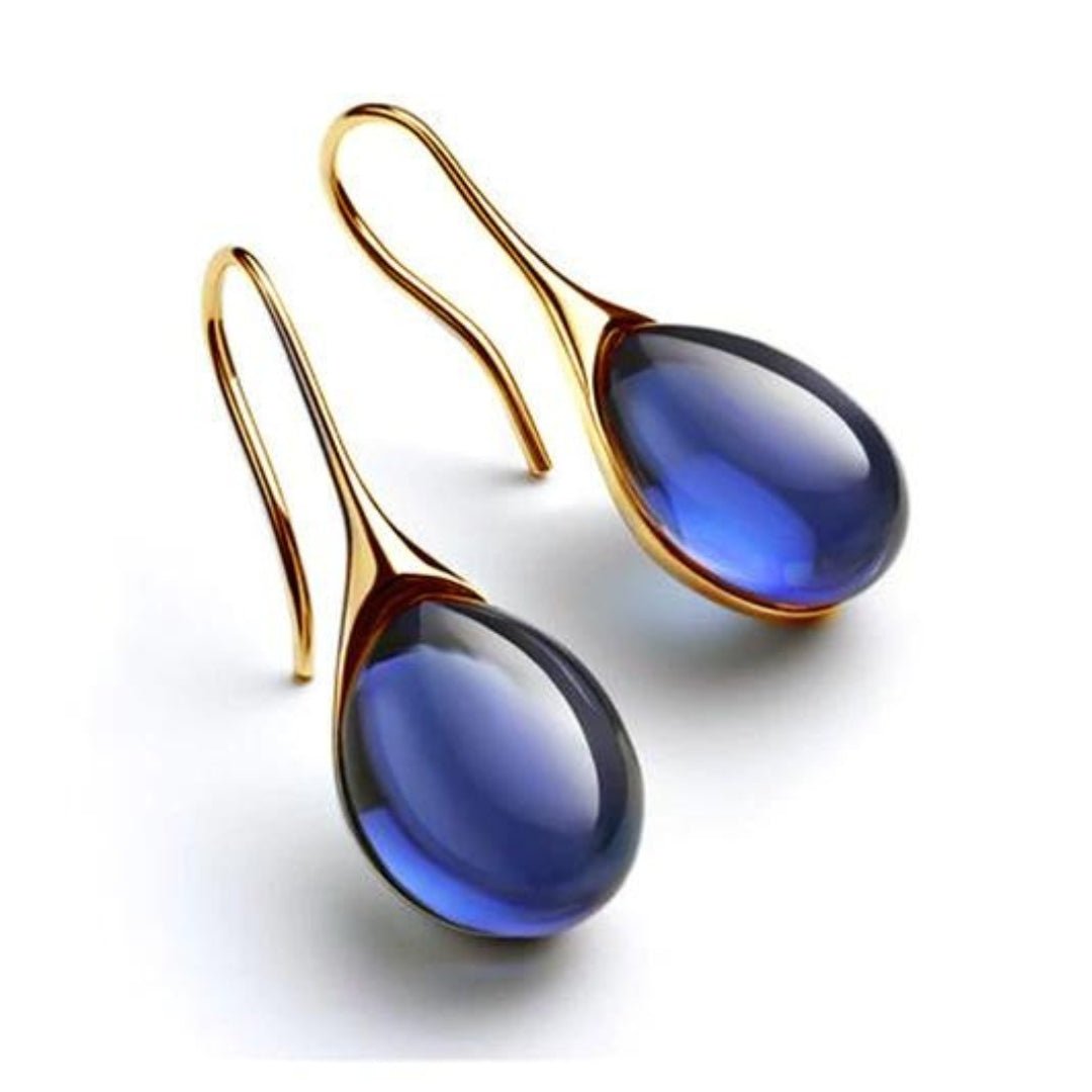 CristalLux Brincos Gota Ouro Prata - Elegância Brilhante - Ines Braga