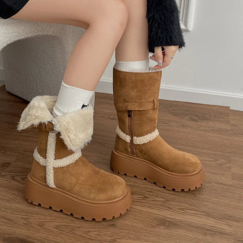 Danna | Botas com plataforma de inverno com design moderno e aconchegante - Ines Braga
