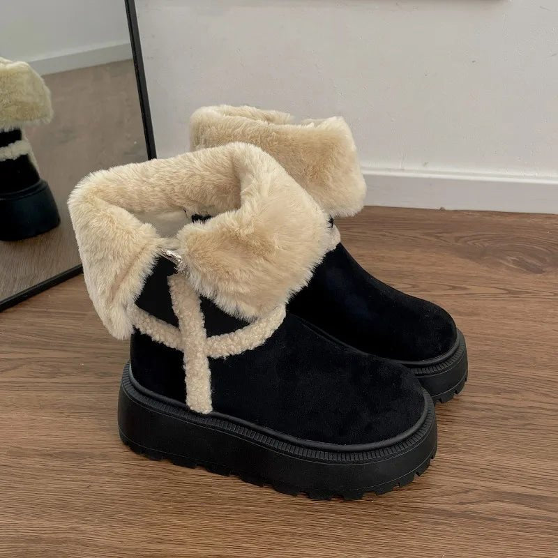 Danna | Botas com plataforma de inverno com design moderno e aconchegante - Ines Braga