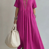 Noor Vestido Plissado Rosa