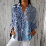 Denise | Blusa com estampa de Mar Conforto Casual Elegante - Ines Braga