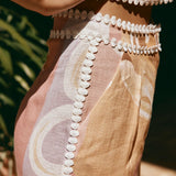 Diana| Calça de cintura alta com estampa artística - Ines Braga