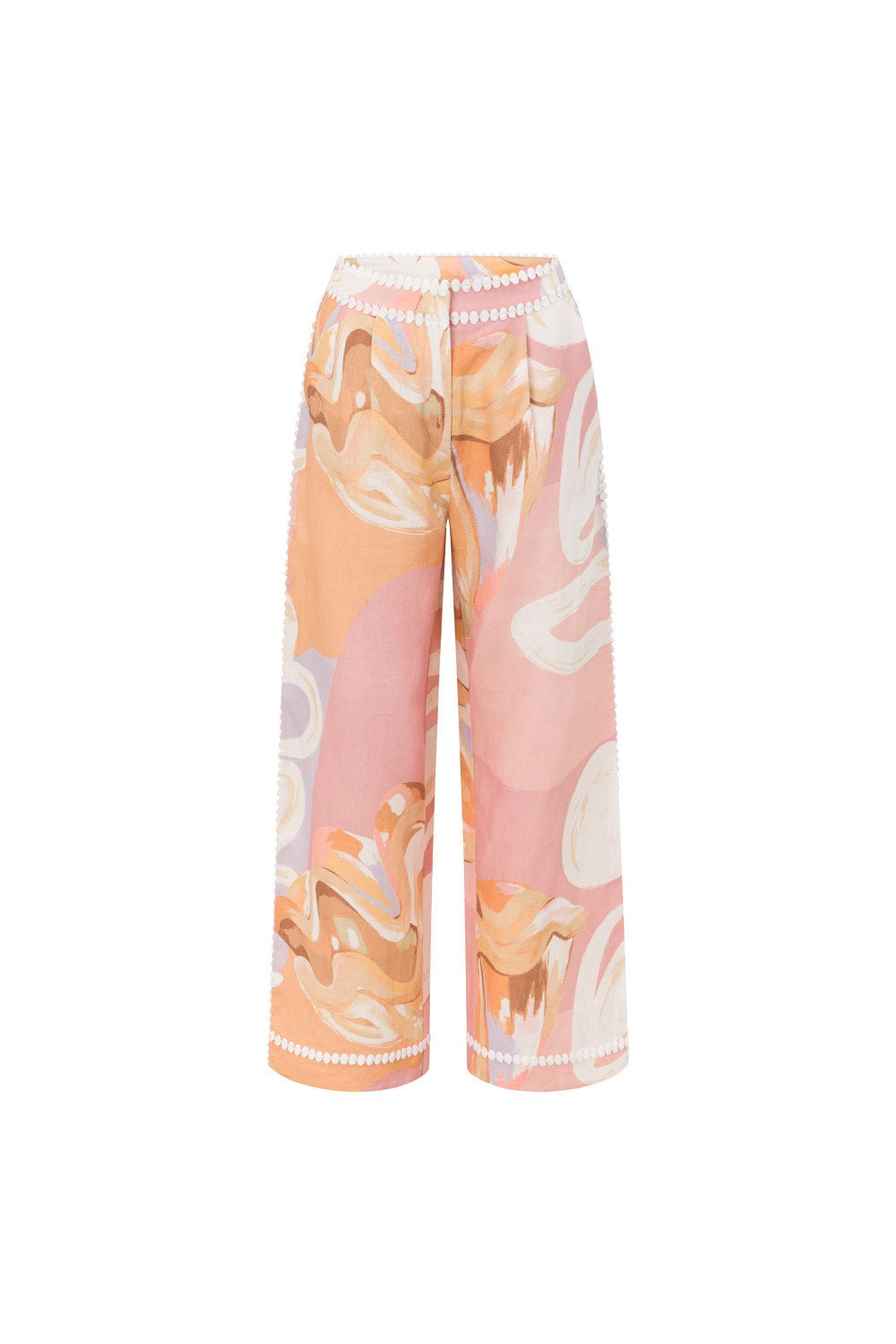 Diana| Calça de cintura alta com estampa artística - Ines Braga