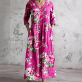 Dora | Vestido de Verão Feminino com Decote em V e Padrão Floral - Ines Braga