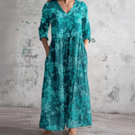 Dora | Vestido de Verão Feminino com Decote em V e Padrão Floral - Ines Braga