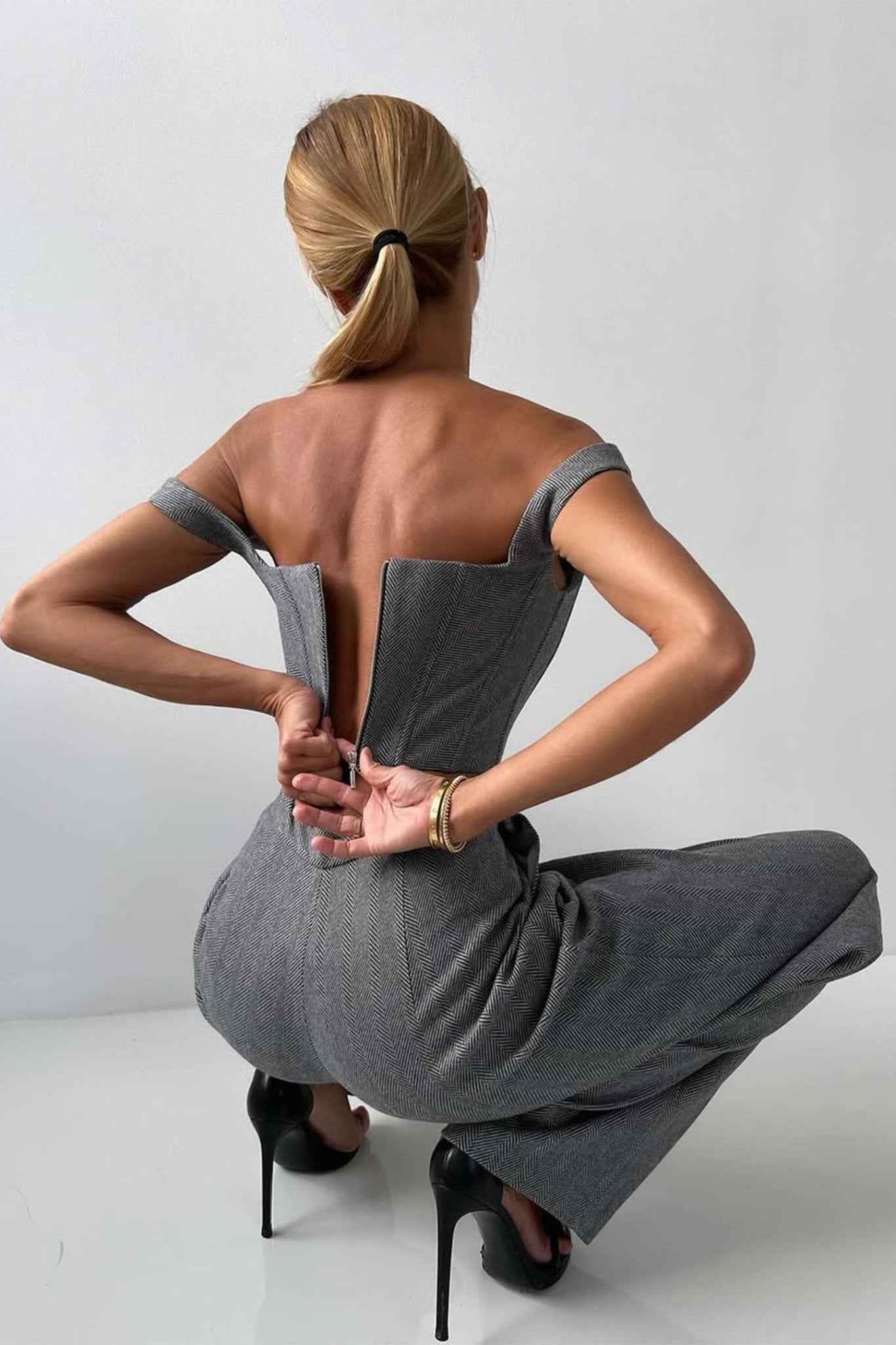 Elegance - Conjunto de três peças com blazer trespassado