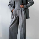 Elegance - Conjunto de três peças com blazer trespassado