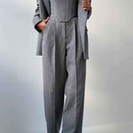 Elegance - Conjunto de três peças com blazer trespassado