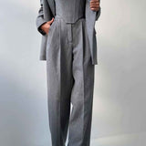 Elegance - Conjunto de três peças com blazer trespassado