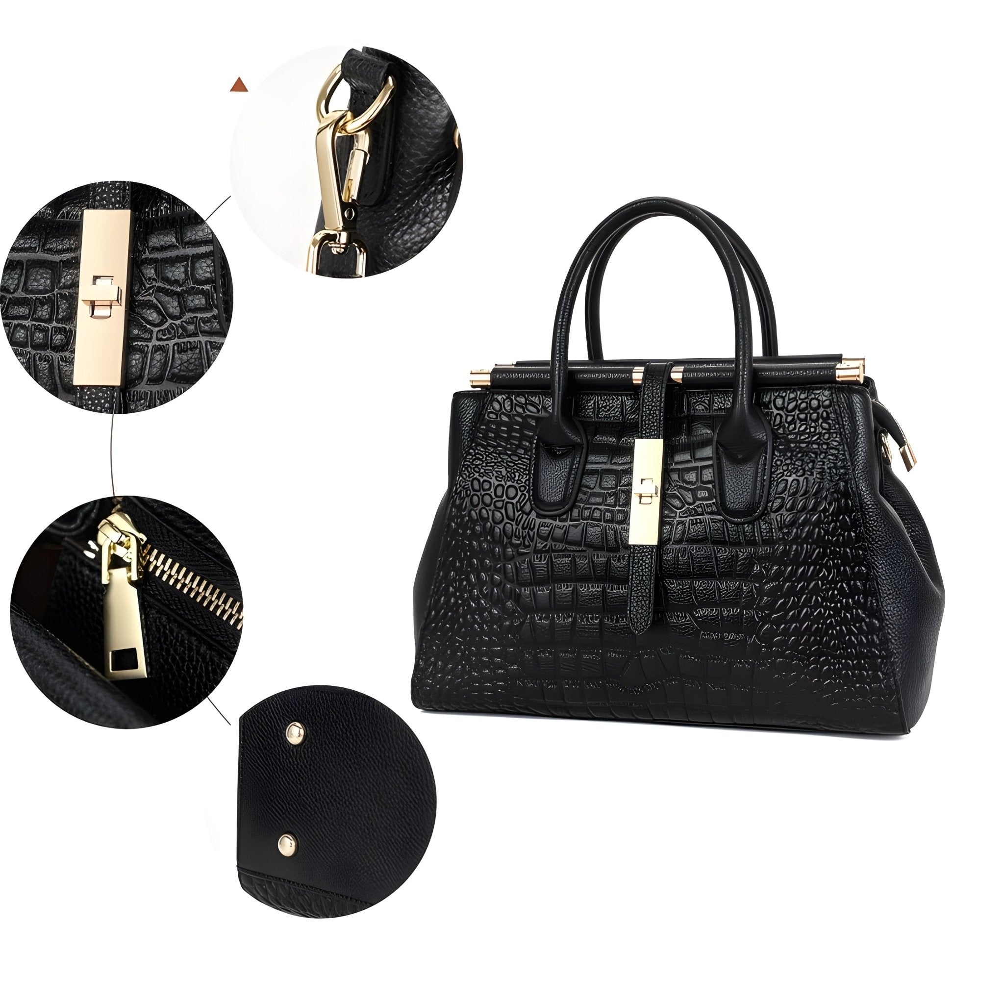 Elysian | Bolsa De Mão Em Couro Croc Premium Durável - Ines Braga