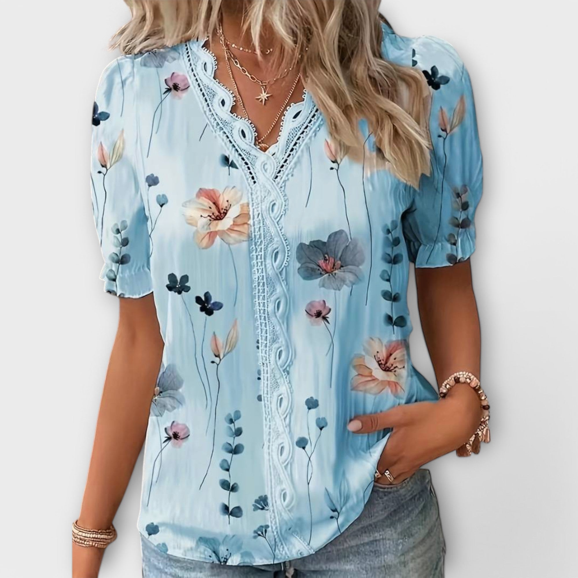 Emily - Blusa com decote em V - Ines Braga