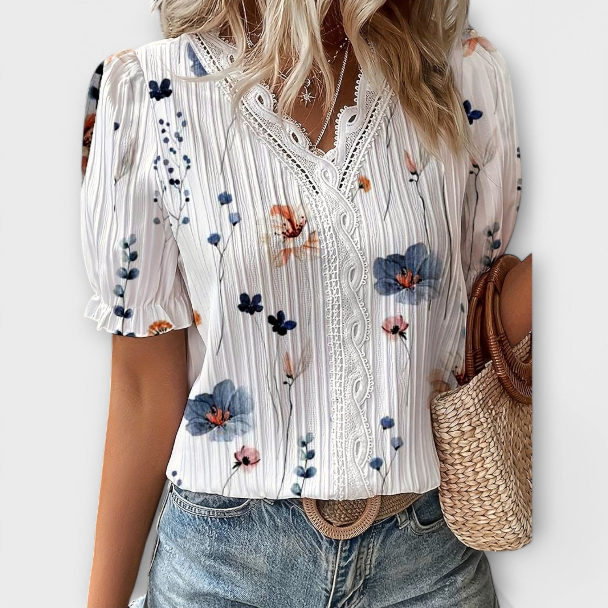 Emily - Blusa com decote em V - Ines Braga