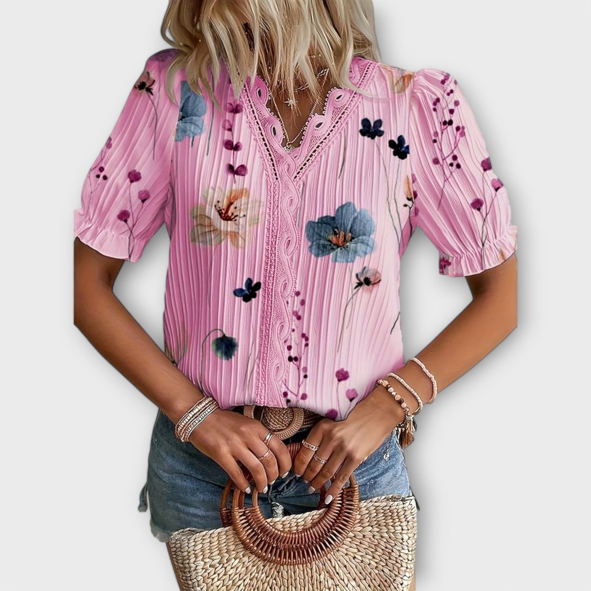 Emily - Blusa com decote em V - Ines Braga